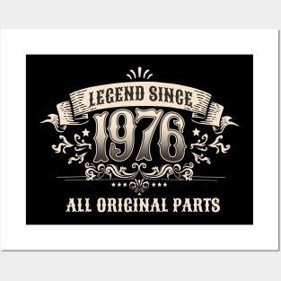 Retro Vintage Birthday Legend since 1976 All Original Parts Posters and Art